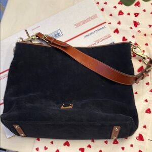 📦🔜Dooney & Bourke Dark Blue Suede Handbag